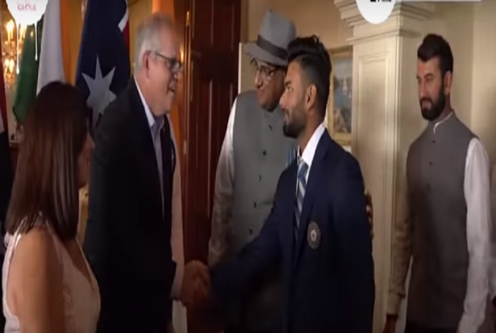 Australian PM Scott Morrison shares a light moment with Rishabh Pant says You sledge right