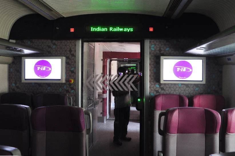 Train 18 vande mataram bharat express trail run schedule route stoppage stations ticket cost