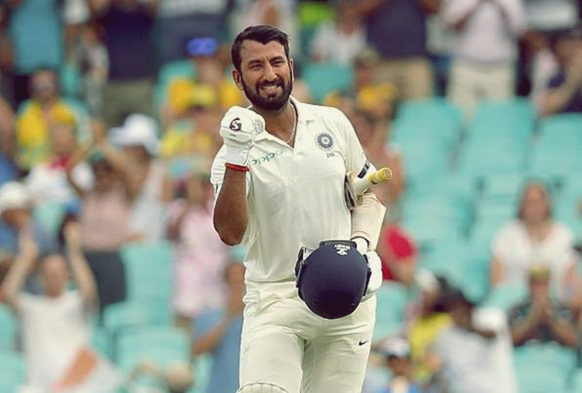 India vs south africa: cheteshwar pujara hit his third six and makes record