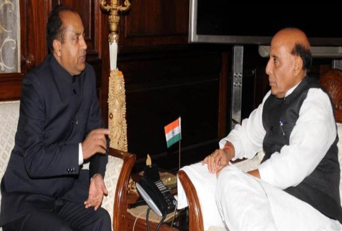 CM Jai Ram Thakur calls on Union Home Minister Rajnath Singh at New Delhi