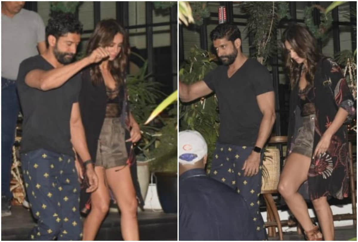 Farhan Akhtar Shibani Dandekar spotted late night on dinner date in Mumbai