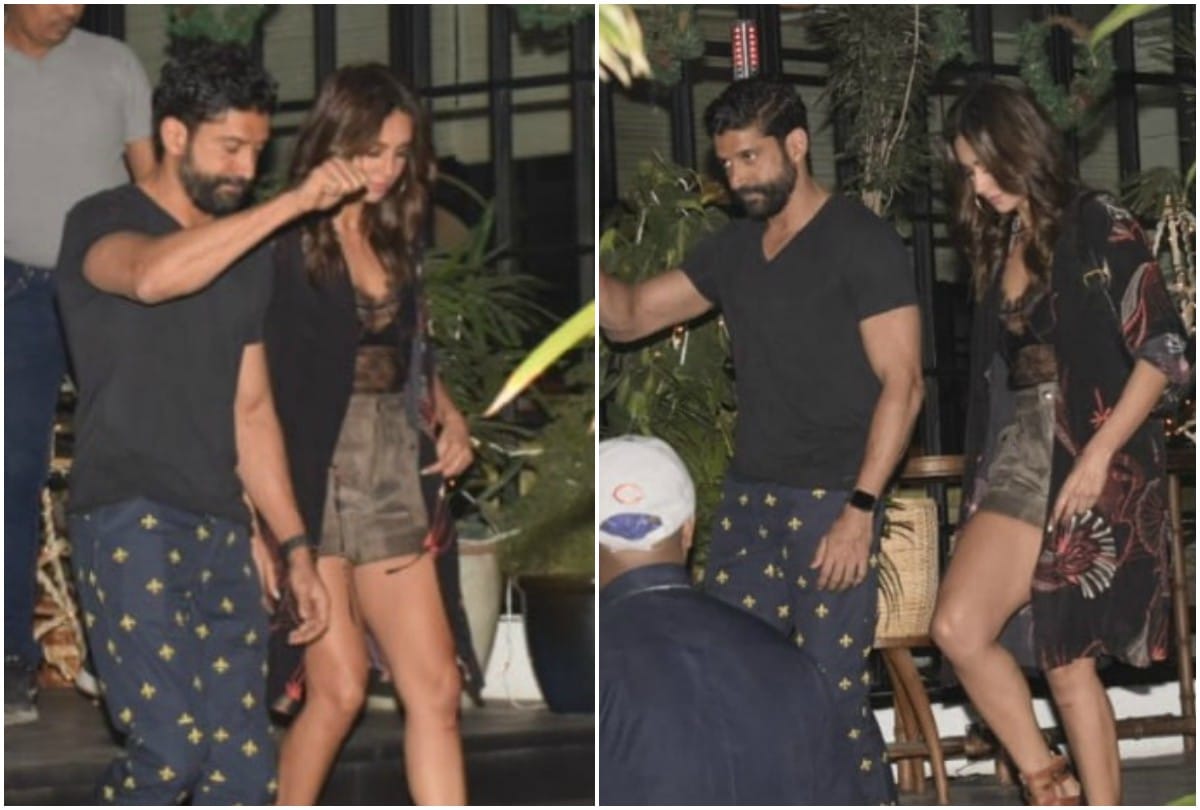 Farhan Akhtar Shibani Dandekar spotted late night on dinner date in Mumbai