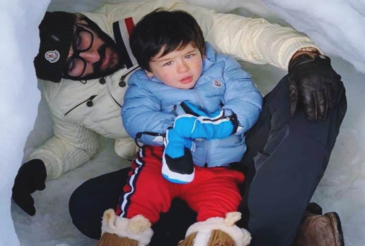 Taimur Ali Khan latest photo from Switzerland with saif ali khan