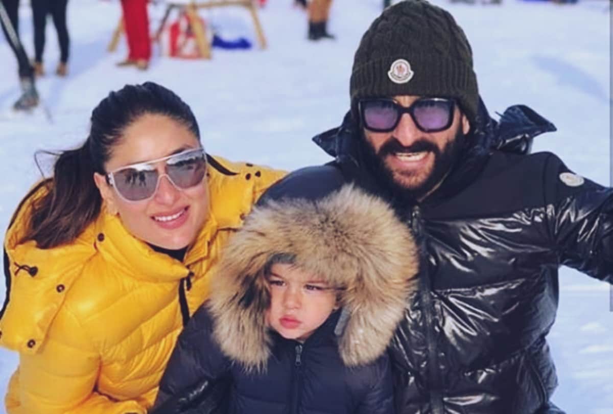 Taimur Ali Khan latest photo from Switzerland with saif ali khan