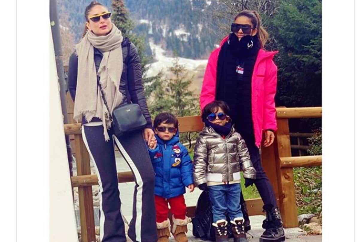 Taimur Ali Khan latest photo from Switzerland with saif ali khan