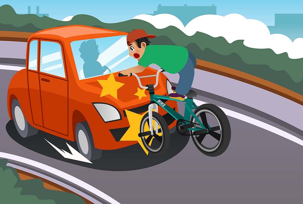 Car Damaged After Collision with Bicycle Photo Became Viral on Social Media