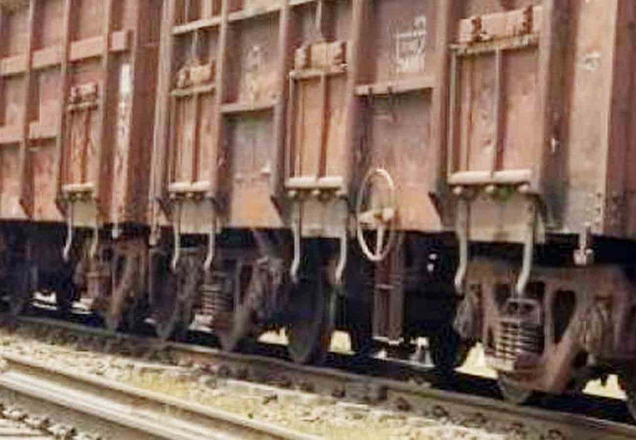 goods train caught fire at Delhi Howrah Route