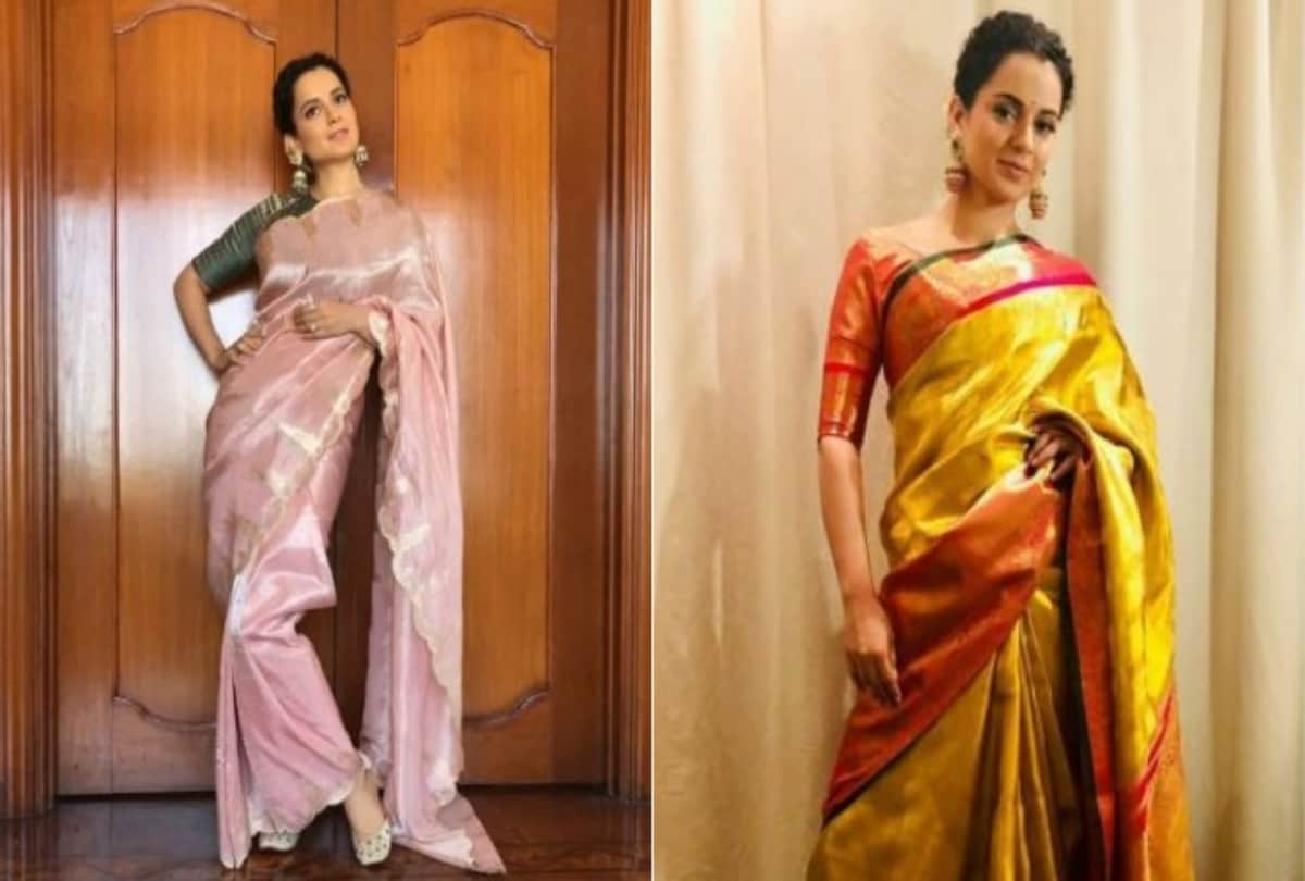 kangana ranaut images in saree during promotion of film manikarnika