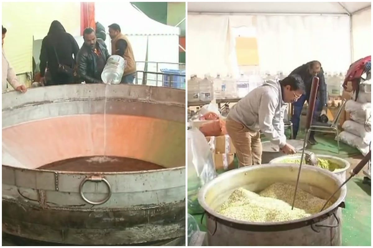 5000 kg Khichdi being cooked for BJP Bhim Mahasangam Vijay Sankalp rally in Ram Leela