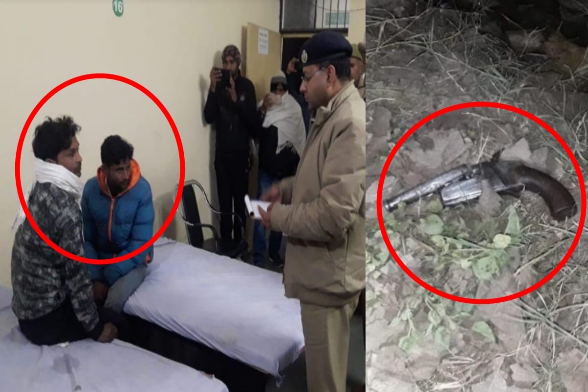 Encounter with animal smugglersin shamli police arrested four crooks pistol recovered