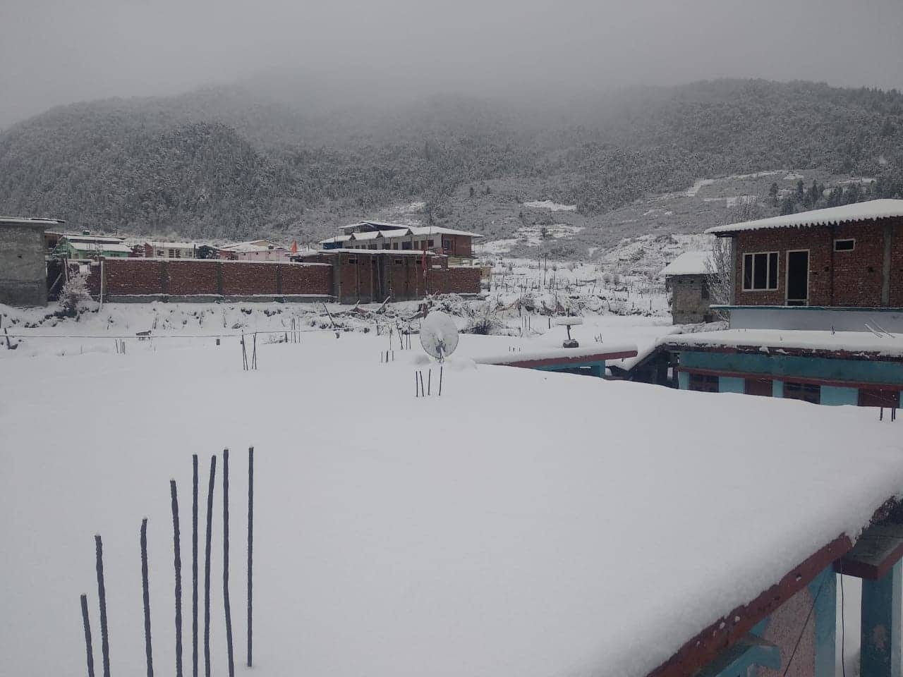 snowfall in uttarakhand char dham public faces bitter cold