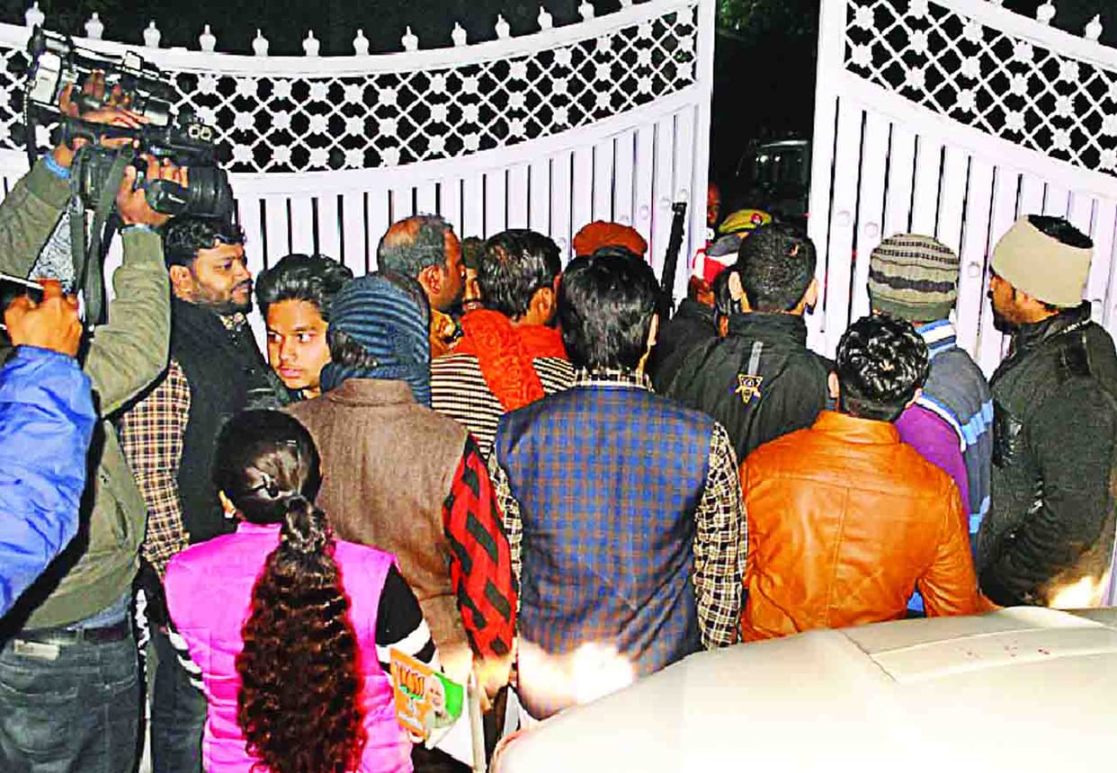 police beat BJP District President's son