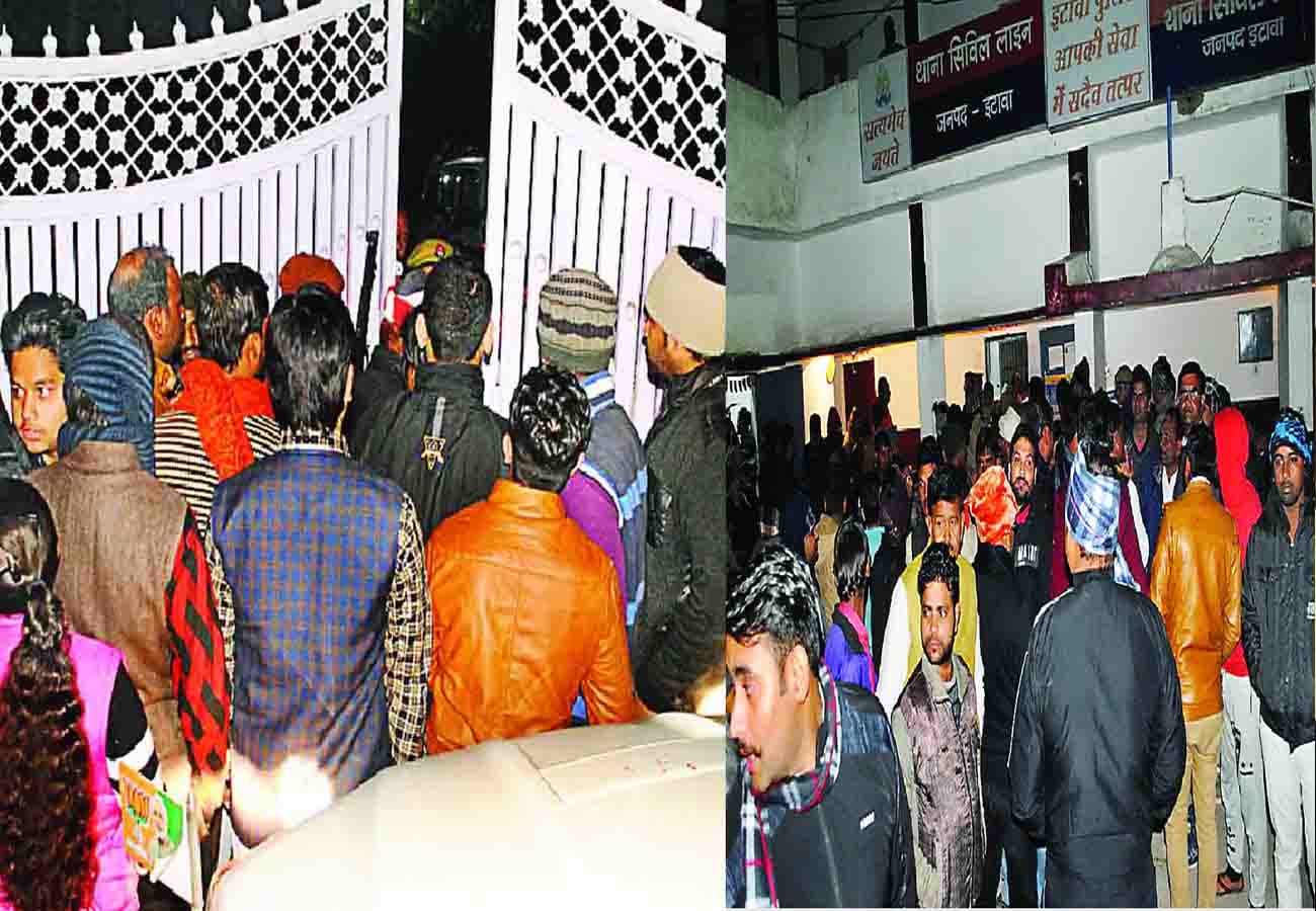 police beat BJP District President's son