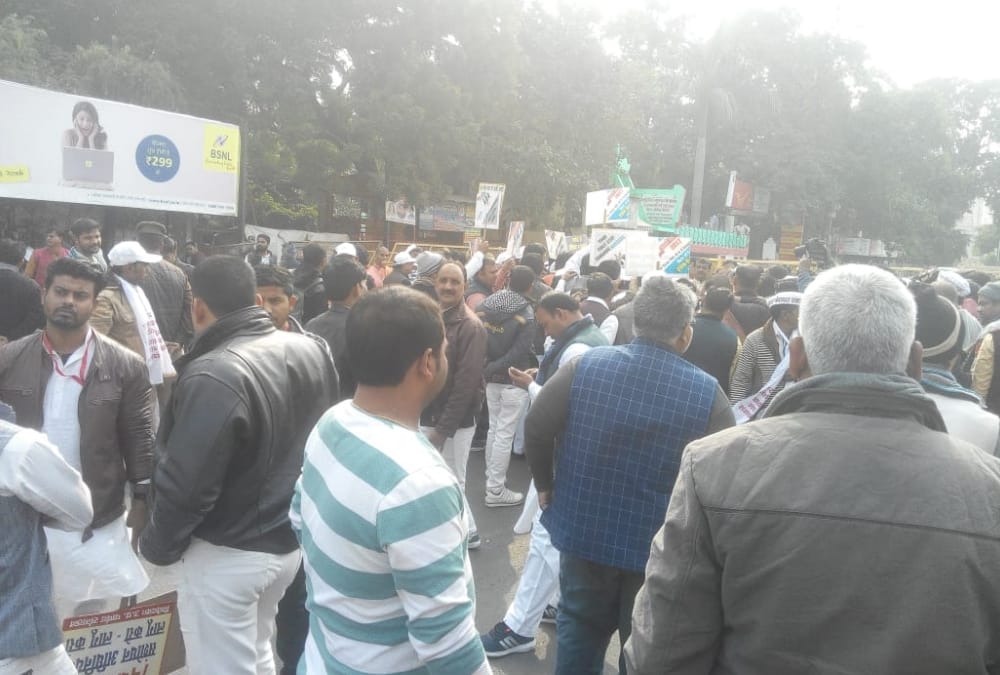 councilor's protest in lucknow.