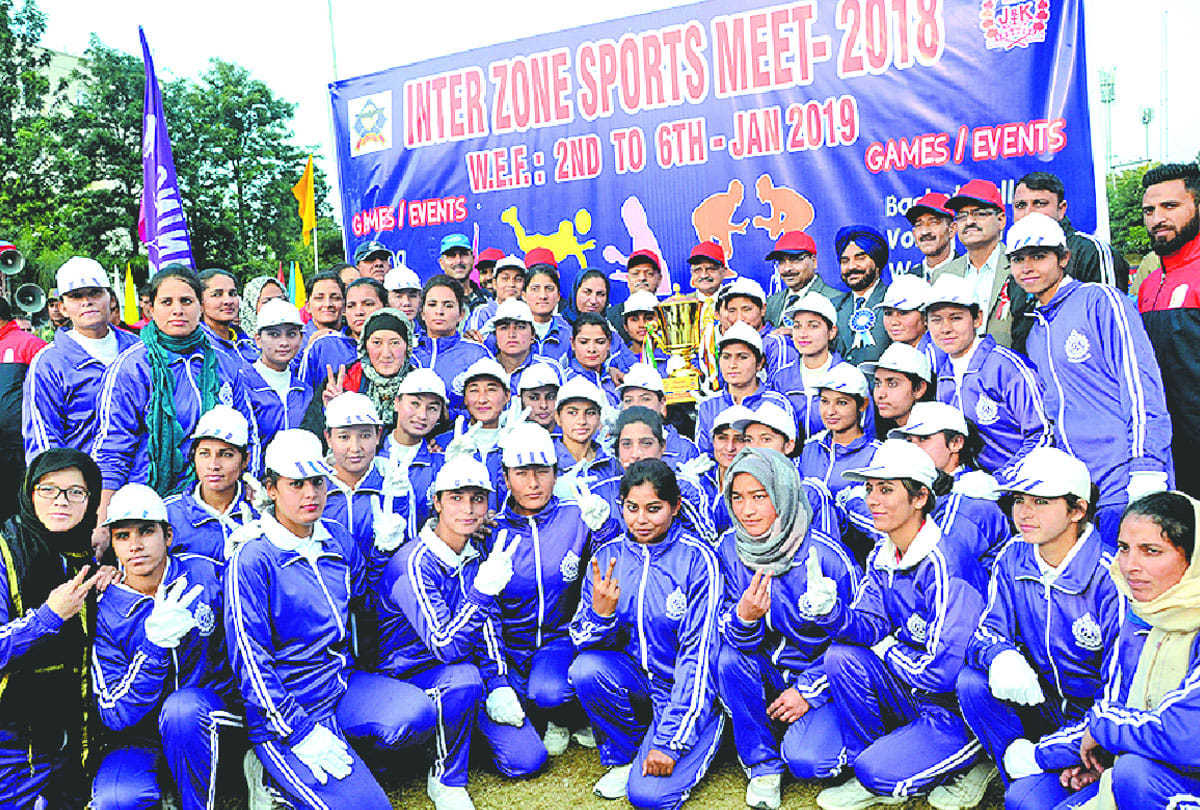 Jammu police inter zone sports meet 2018 finished, armed amd training zone were over all champion