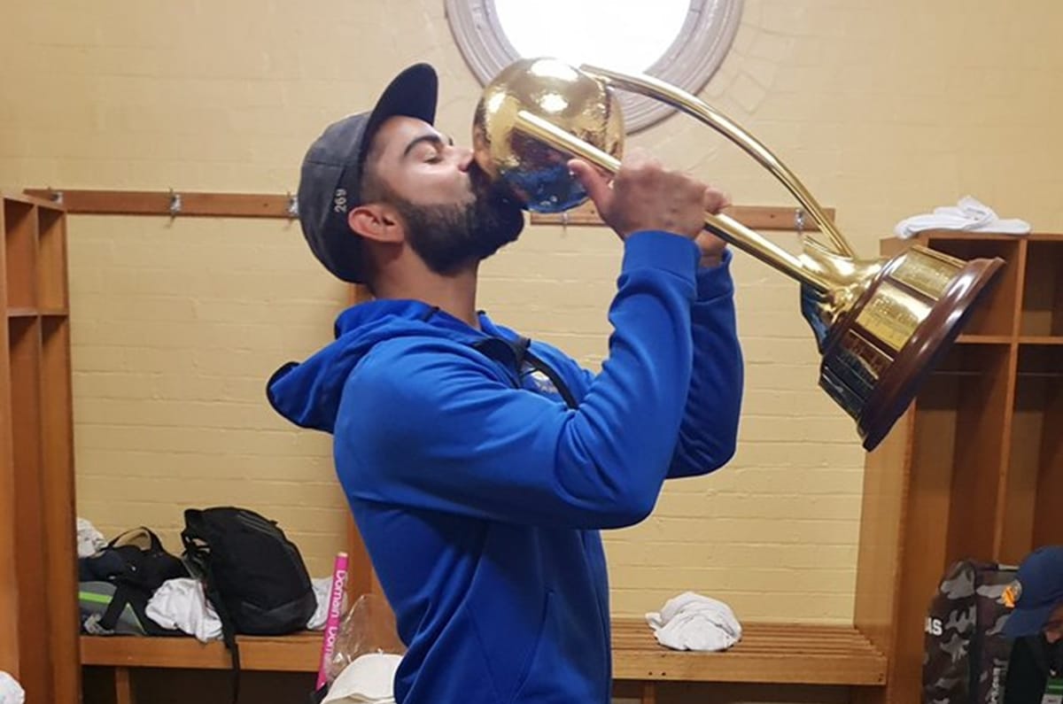 indian dressing room scenes after historic win in australia
