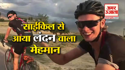 22 years old youth guy travelling by cycle from London to India