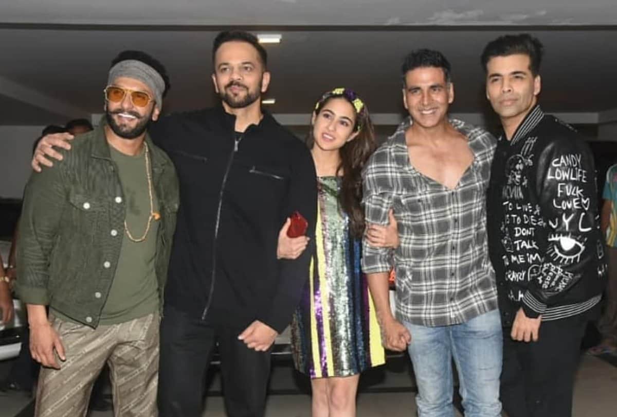 ranveer singh and sara ali khan film simmba success party rohit shetty karan johar reached