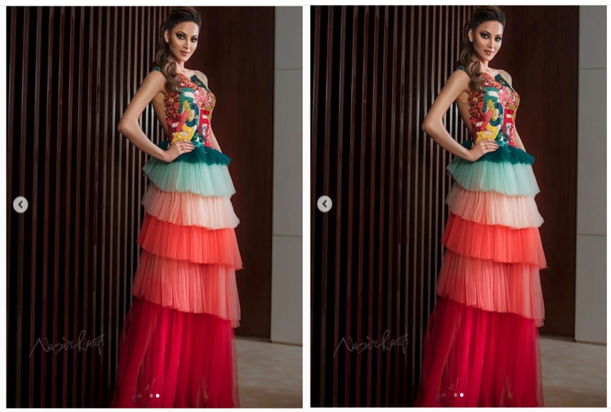 urvashi rautela troll on social media for wearing colorful gown