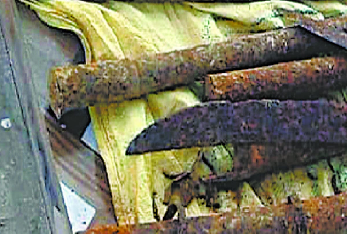 gun barrel and swords found in a farm in barabanki