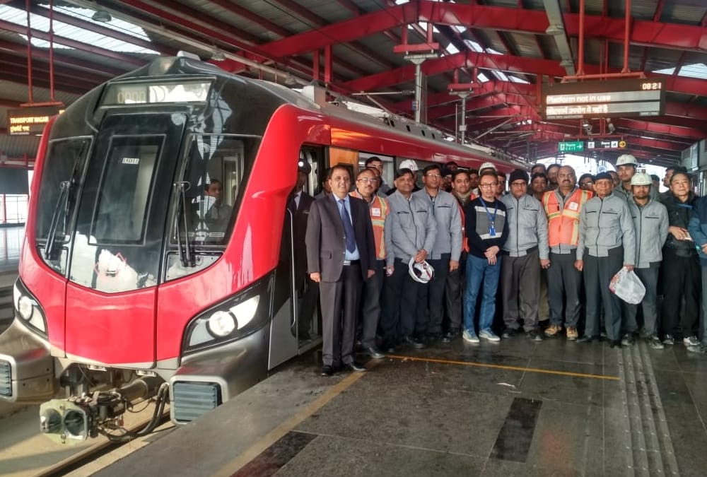 lucknow metro trial run from transportnagar to airport.