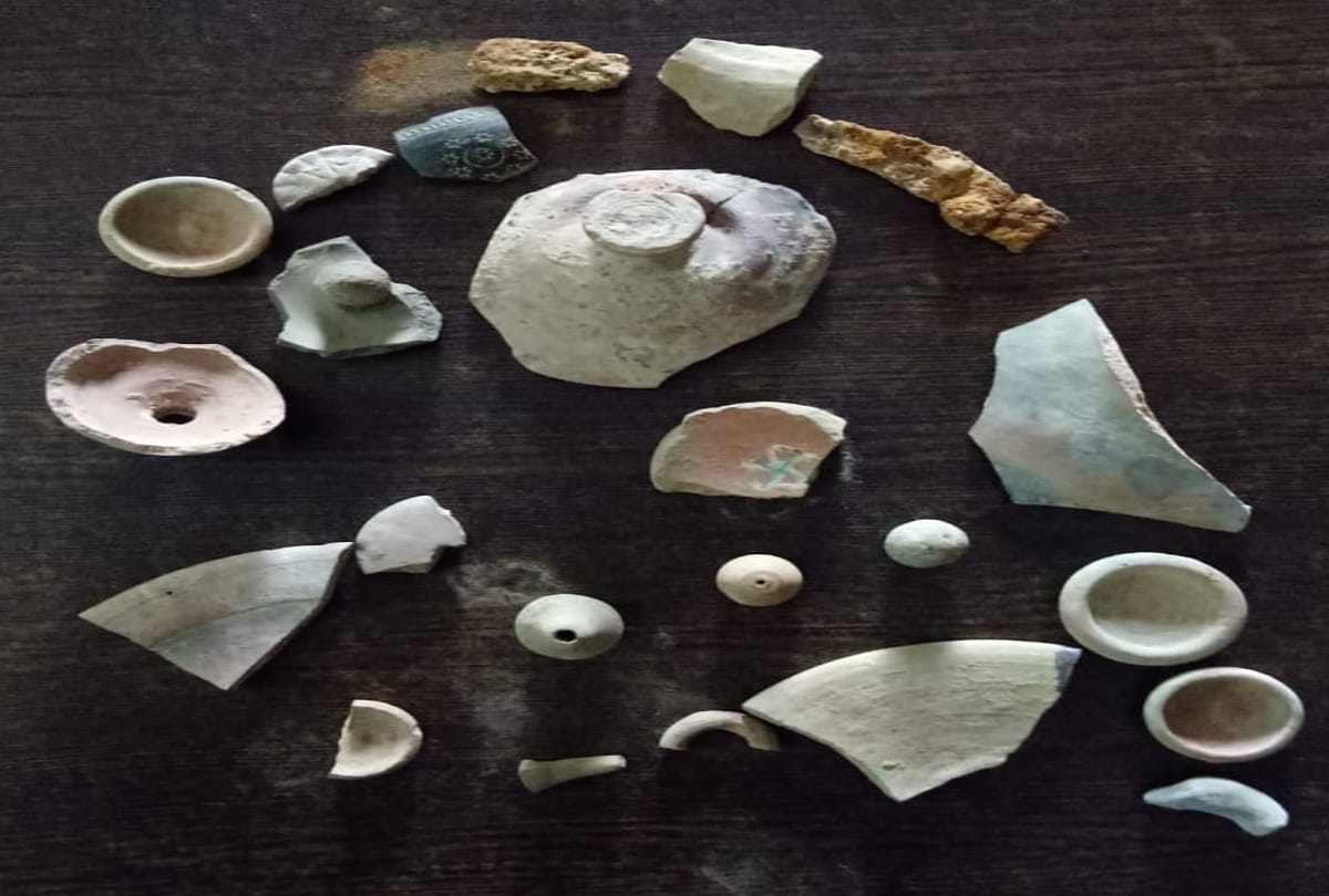 in ghaziabad kushan age utensils found while digging pond for soil
