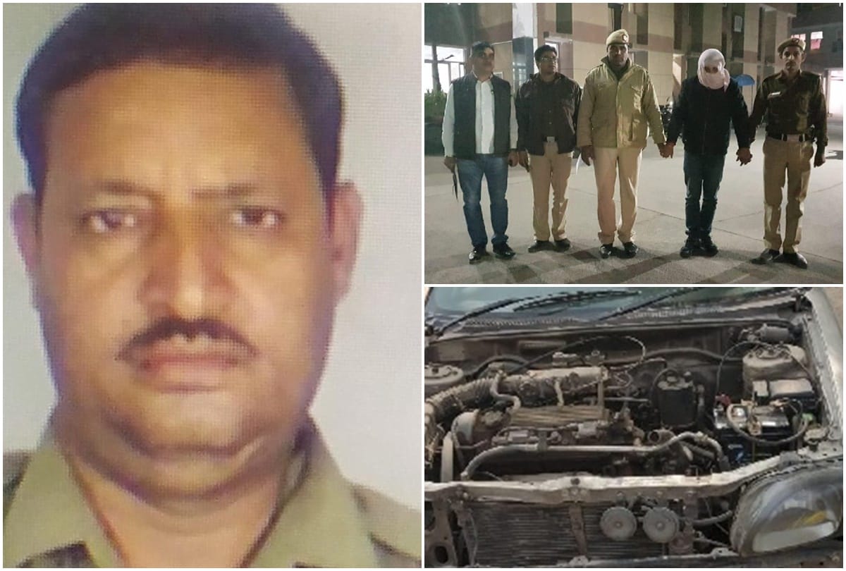 delhi cop was checking vehicles on road car hit barricade so hard it jumped on cop died