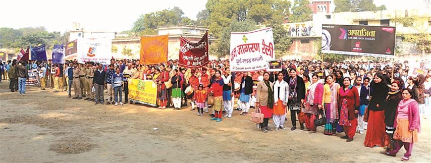 The voice of empowering women wielding a huge rally