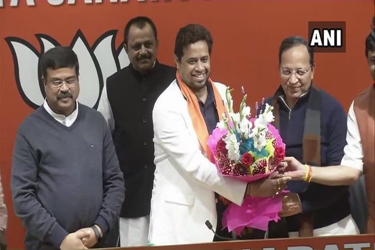 TMC Lok Sabha MP Soumitra Khan joins Bharatiya Janata Party (BJP) in Delhi.