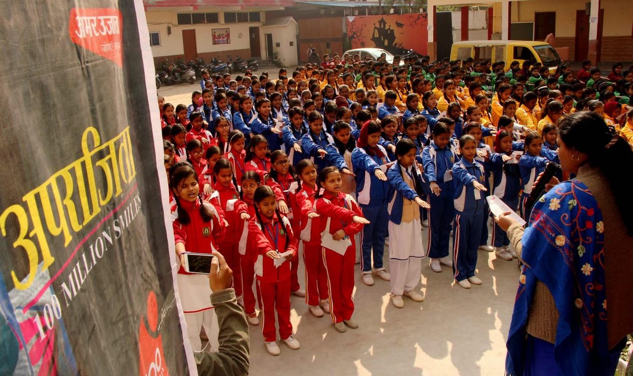 aparajita100 millions smiles in silver groove school at varanasi