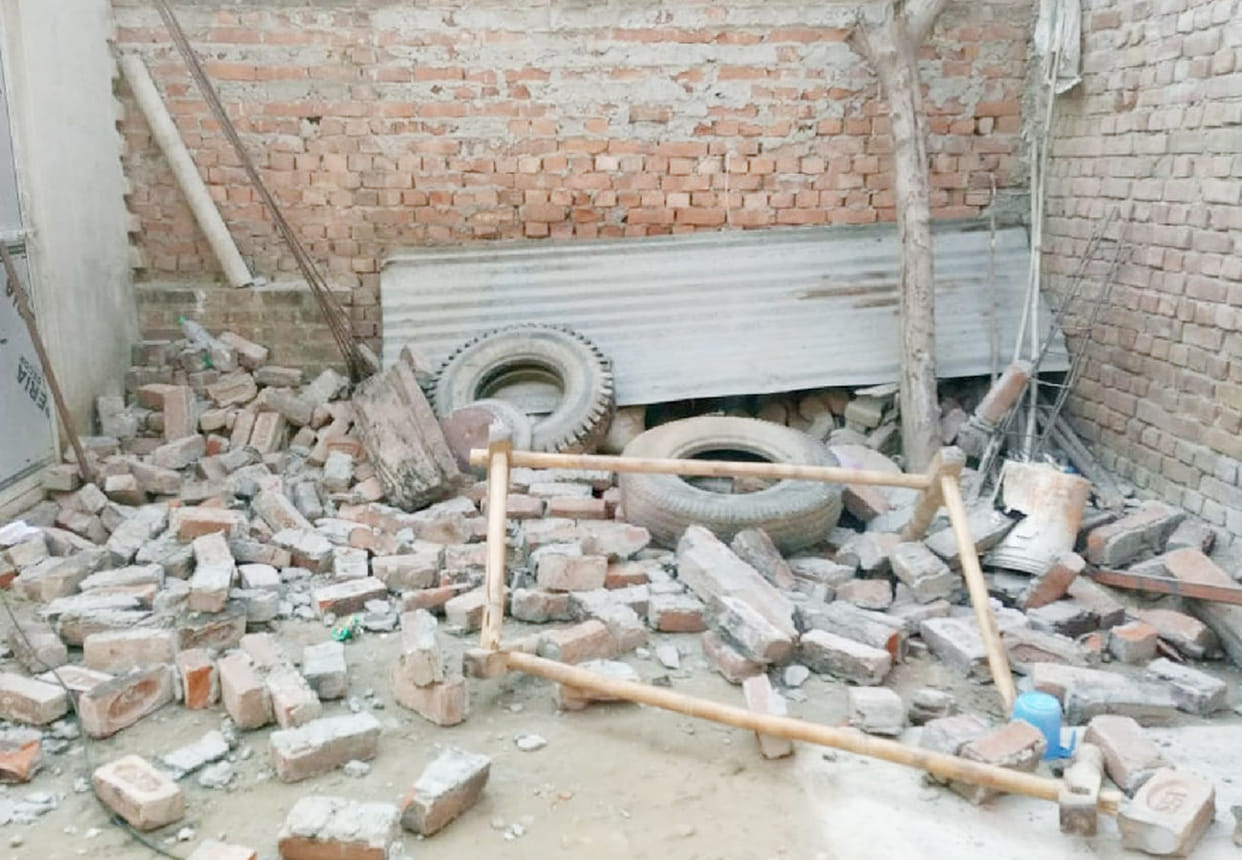 School boundaries fall Seven children injured