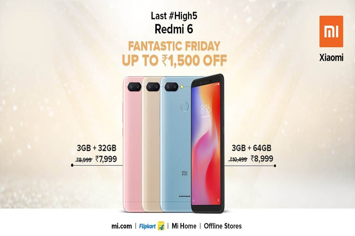 Xiaomi Redmi 6 price drop in India upto Rs 1,500, Know specifications