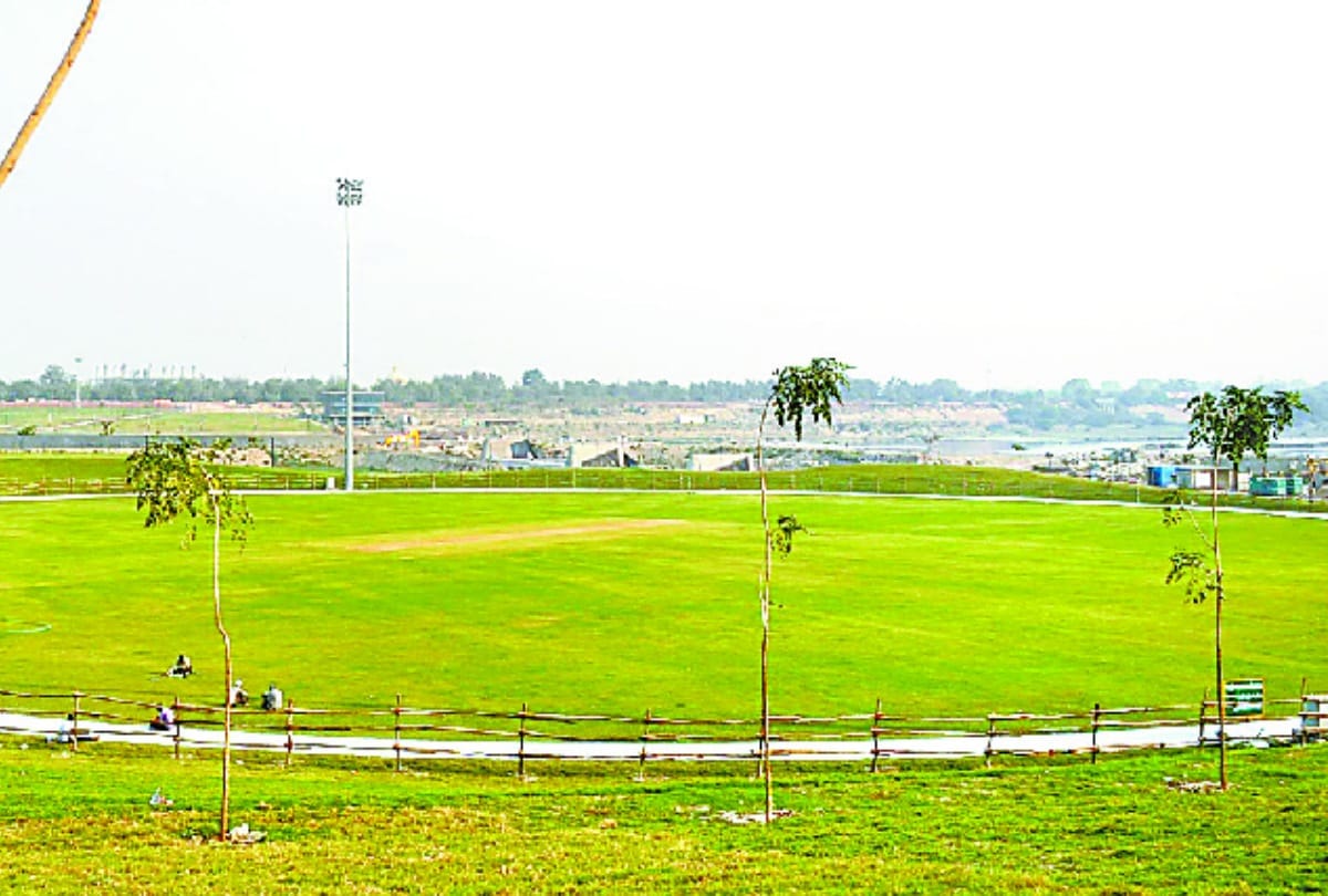 Preparation to make heliport at riverfront stadium