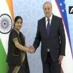 External Affairs Minister Sushma Swaraj left for a two-day visit to Uzbekistan