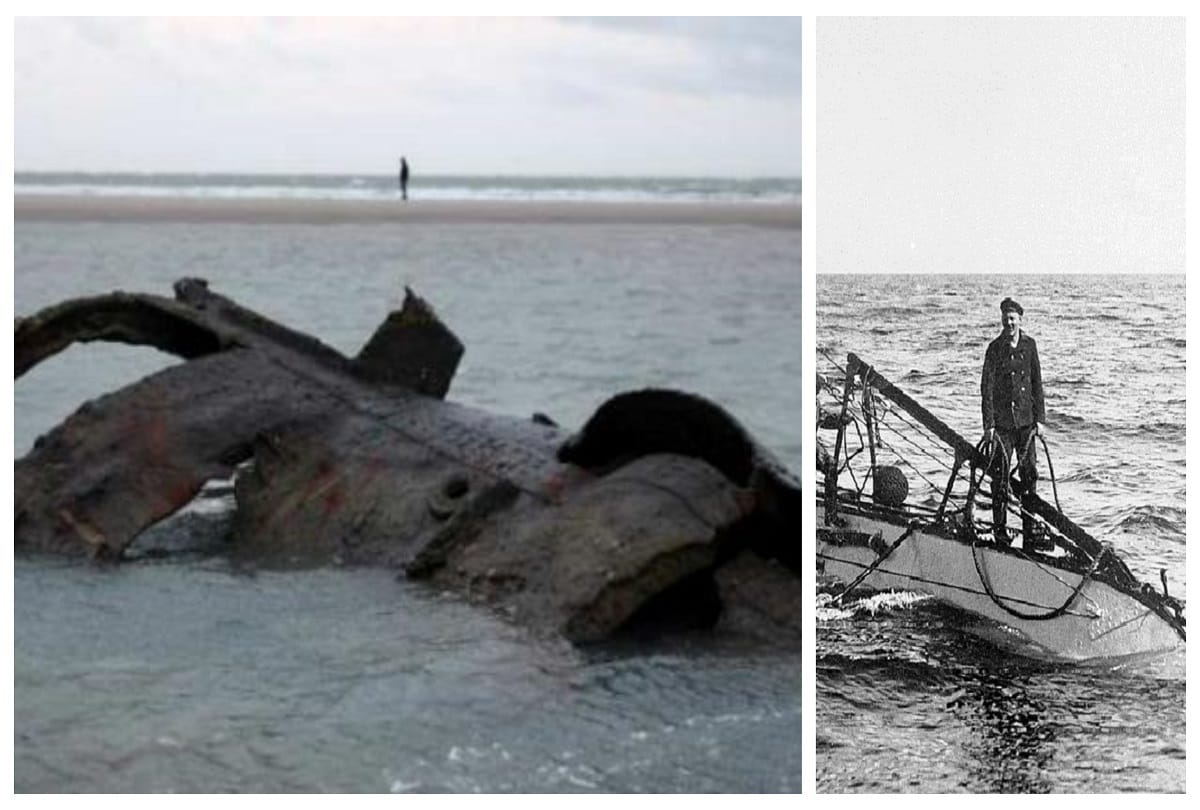 first world war german submarine SM UC-61 debris Found at Sea shore