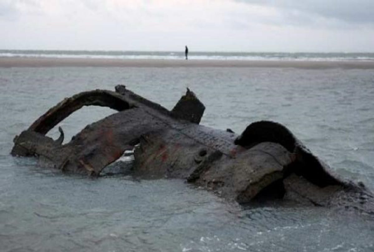 first world war german submarine SM UC-61 debris Found at Sea shore