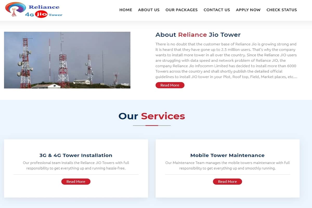 Jio Tower Scam Fake websites making people fool. All you need to know