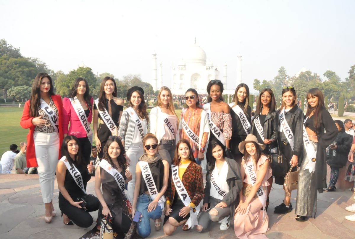 miss multinational 2018 contestants models visits to Taj Mahal
