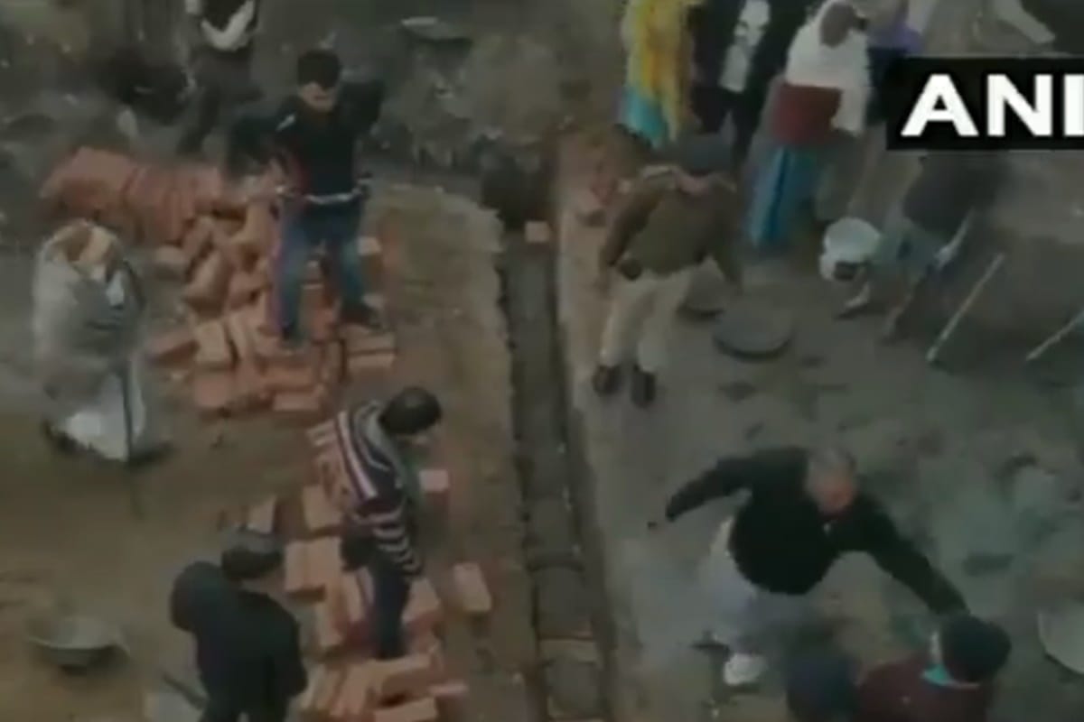 RJD MLA Prahlad Yadav slaps a man in Suryagarha over a land dispute matter