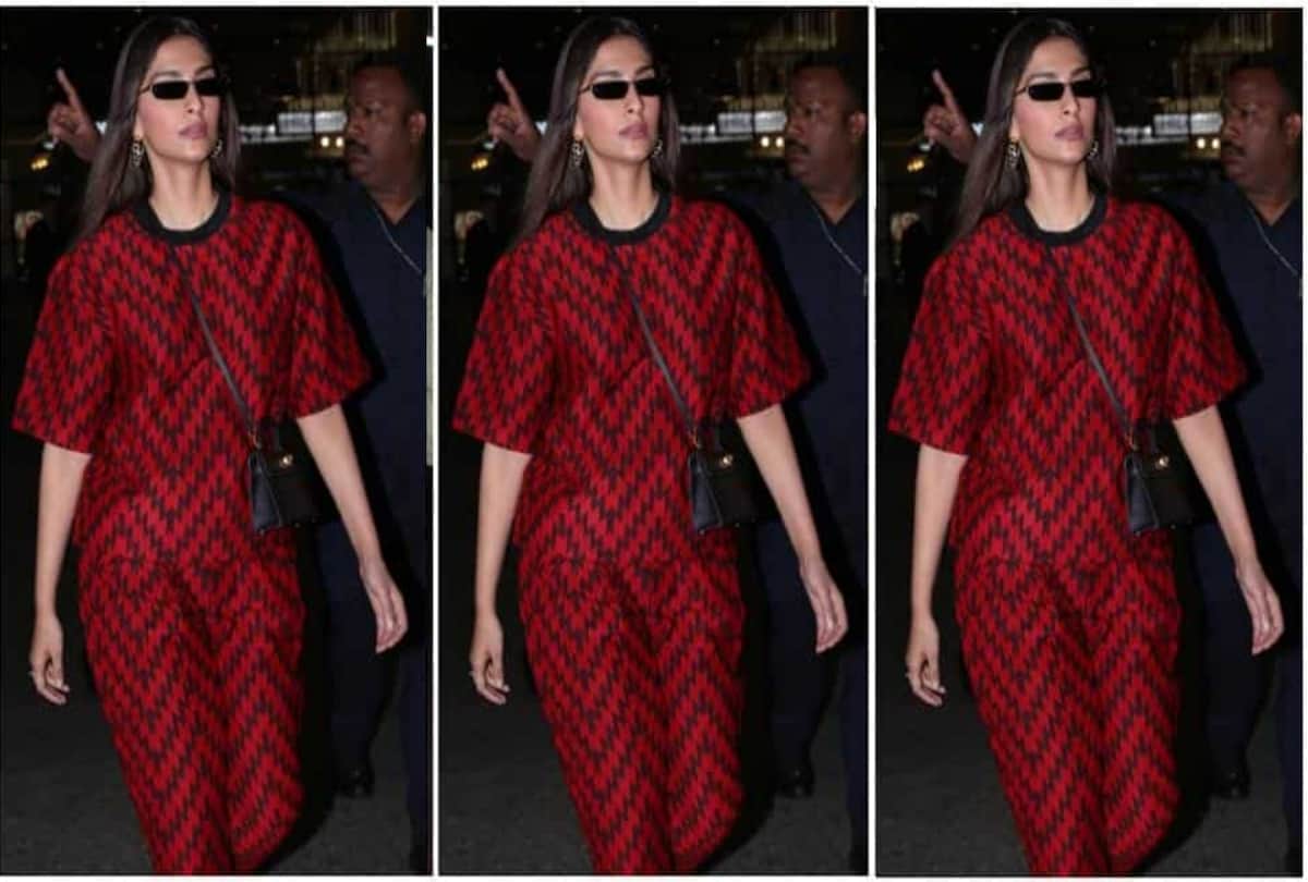 Sonam Kapoor Airport Look: sonam kapoor in anand ahuja brand bhane