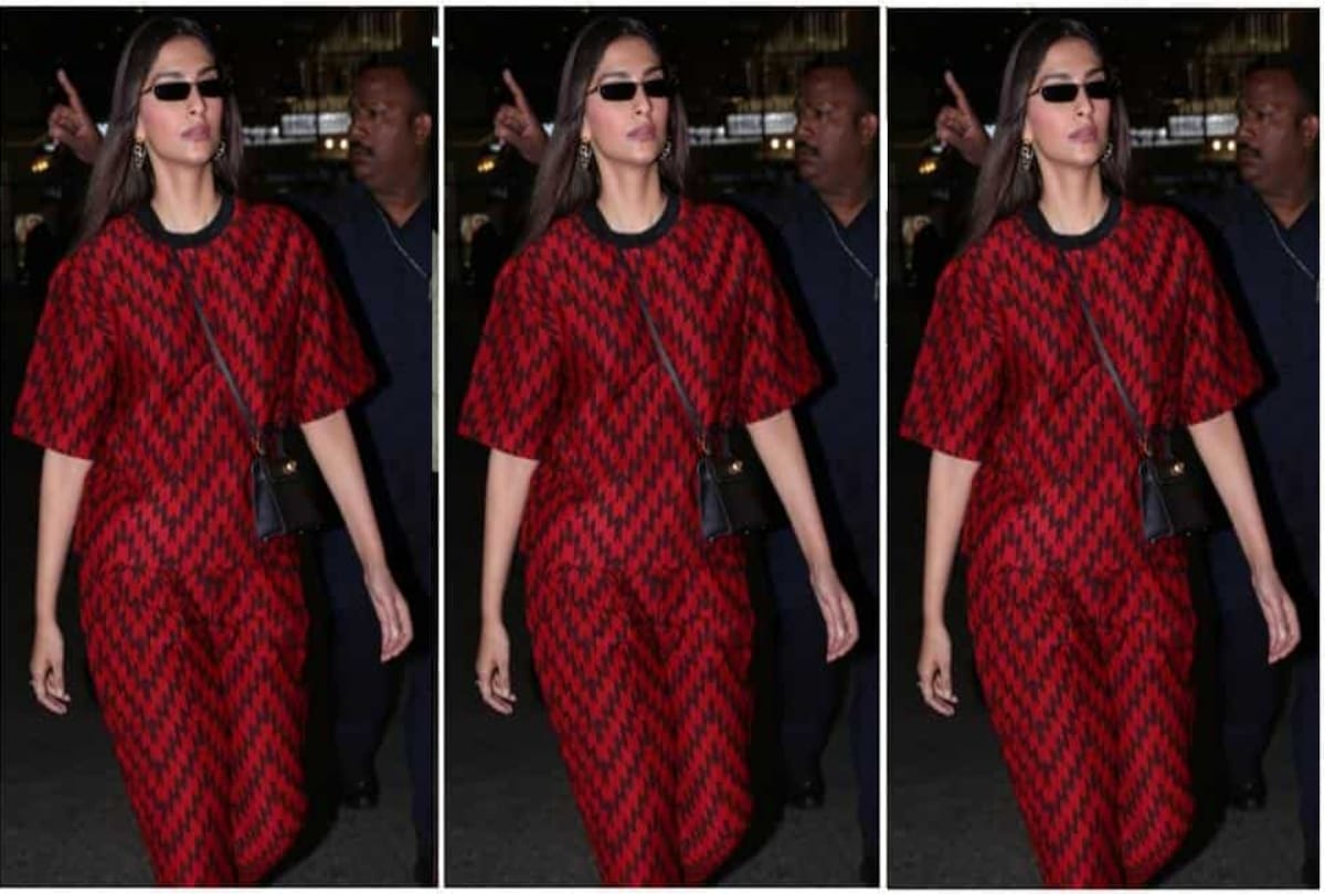 Sonam Kapoor Airport Look: sonam kapoor in anand ahuja brand bhane