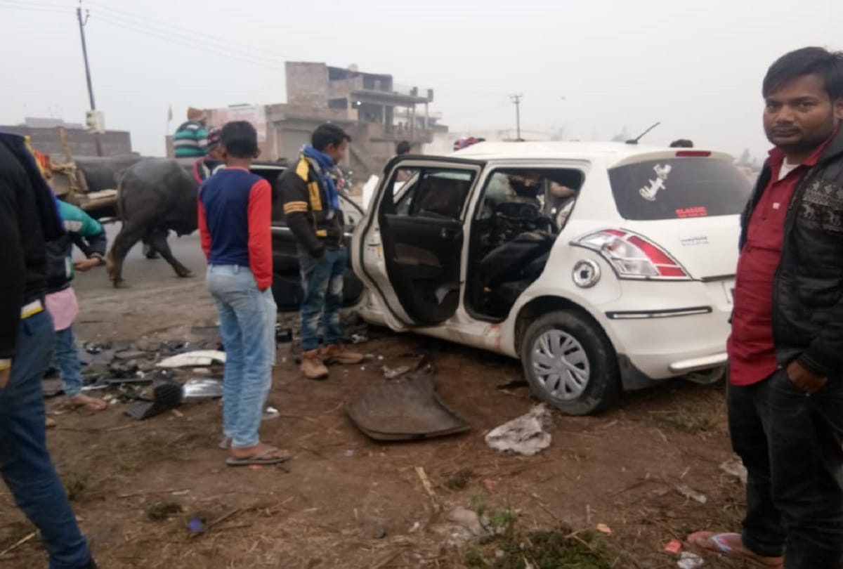 car crashed on national highway, four dead