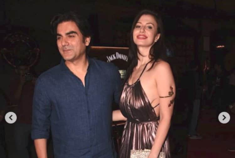 arbaaz khan and georgia andriani spotted at mumbai restaurant