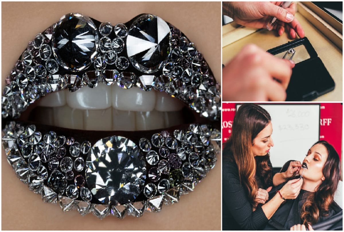 Sparkling lips becomes most valuable lip art with 126 diamonds