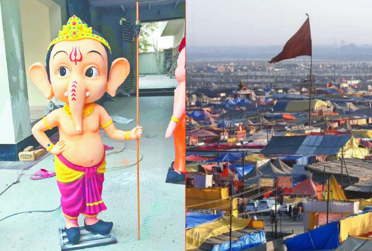 Prayagraj Kumbh 2019 pandals decorated by braj artwork