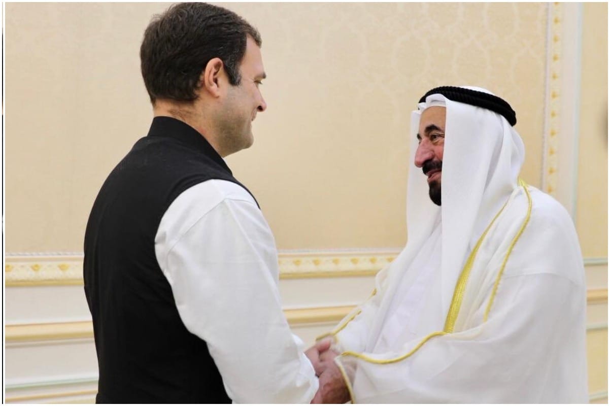 Rahul Gandhi meets with Sultan bin Muhammad Al-Qasimi in sharjah