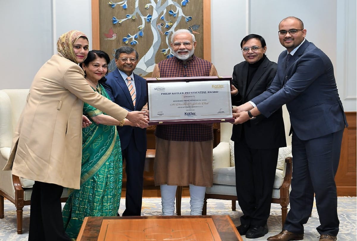 Prime Minister Modi was awarded the First Philip Kotler Presidential Award in new delhi