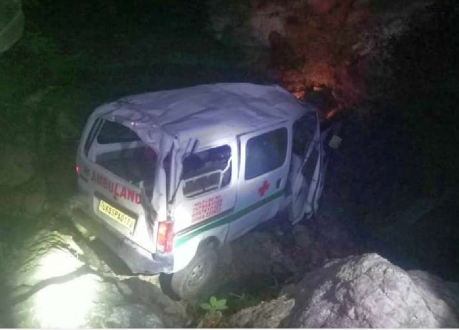 Soldier killed During Ambulance accident in pithoragarh photos