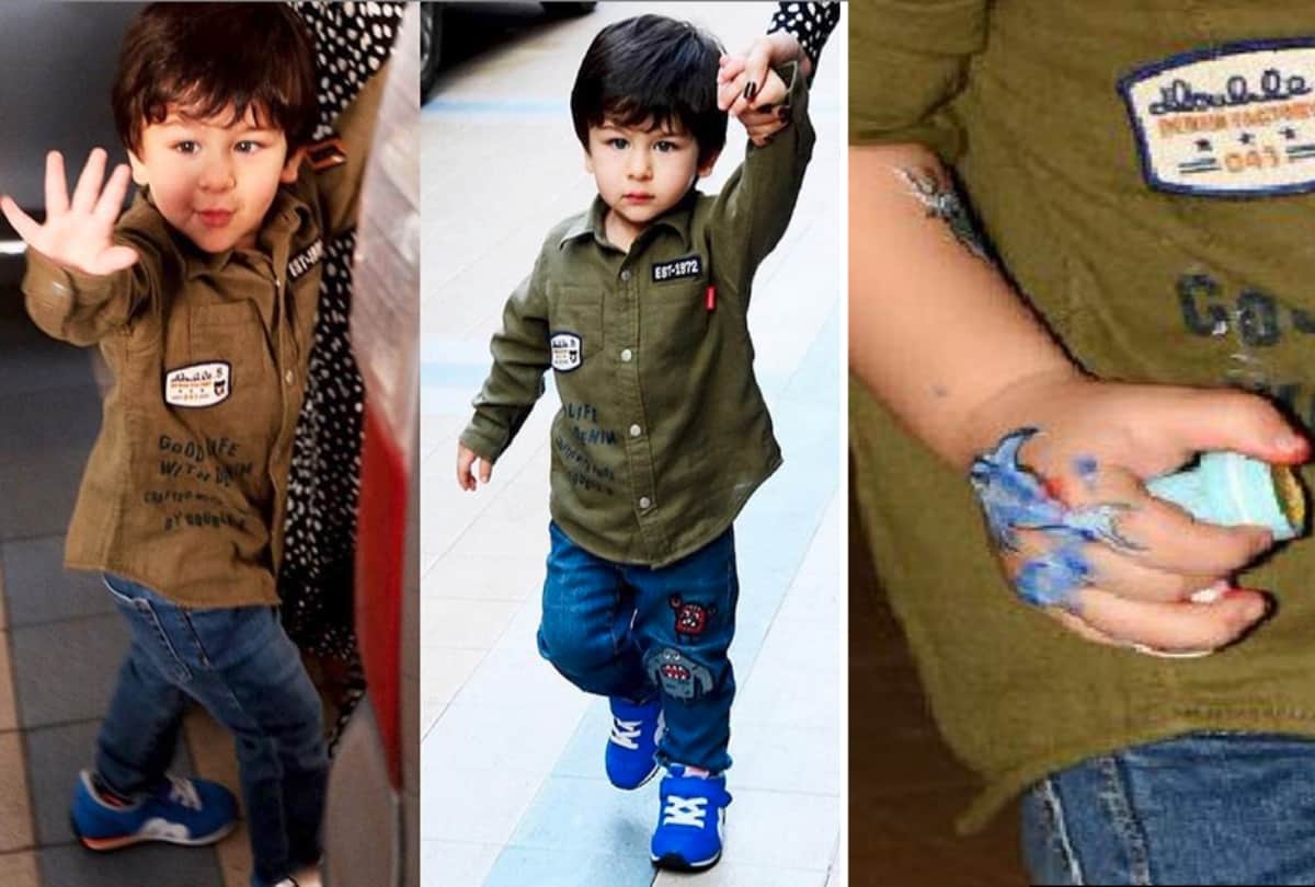 Taimur Ali Khan Photos blue dragon tattoo at bestie birthday