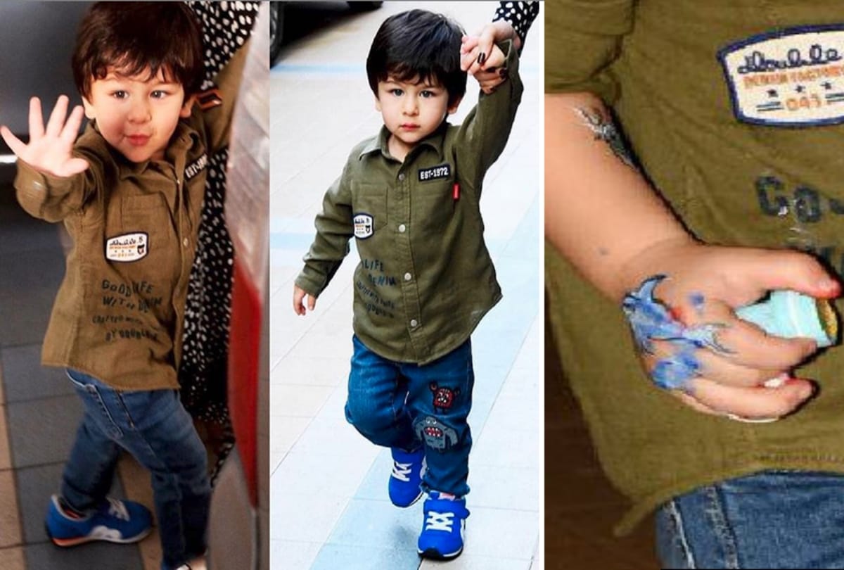 Taimur Ali Khan Photos blue dragon tattoo at bestie birthday